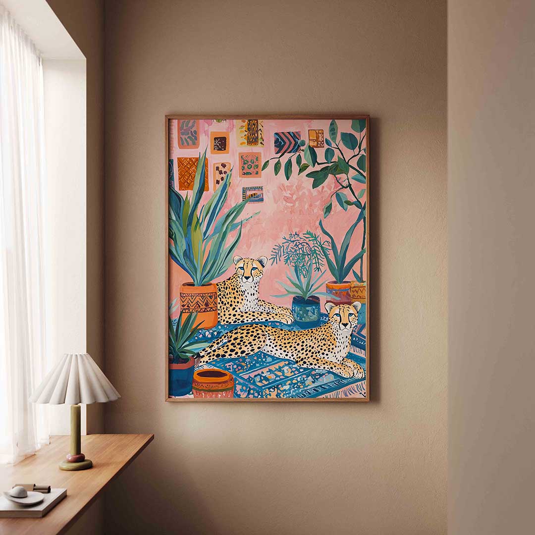 Luipaarden en planten Poster