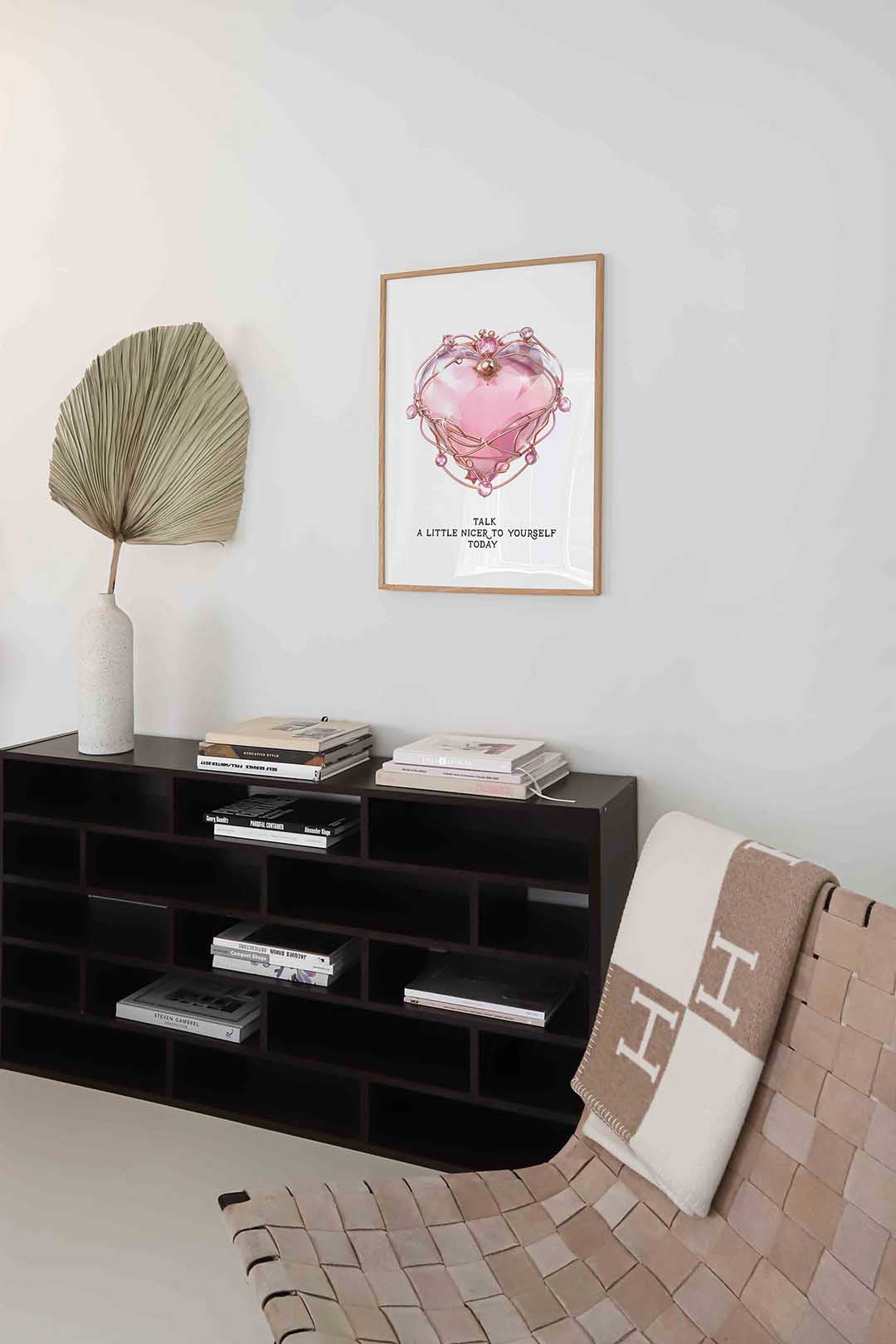 Roze hart met sieraden Poster