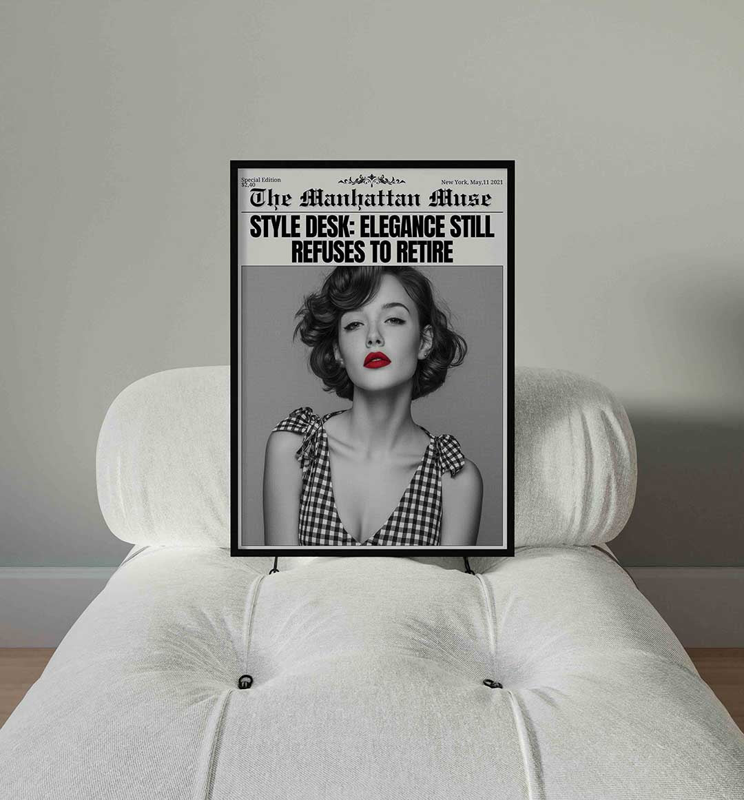 Stijlvolle vrouw met rode lippen Poster