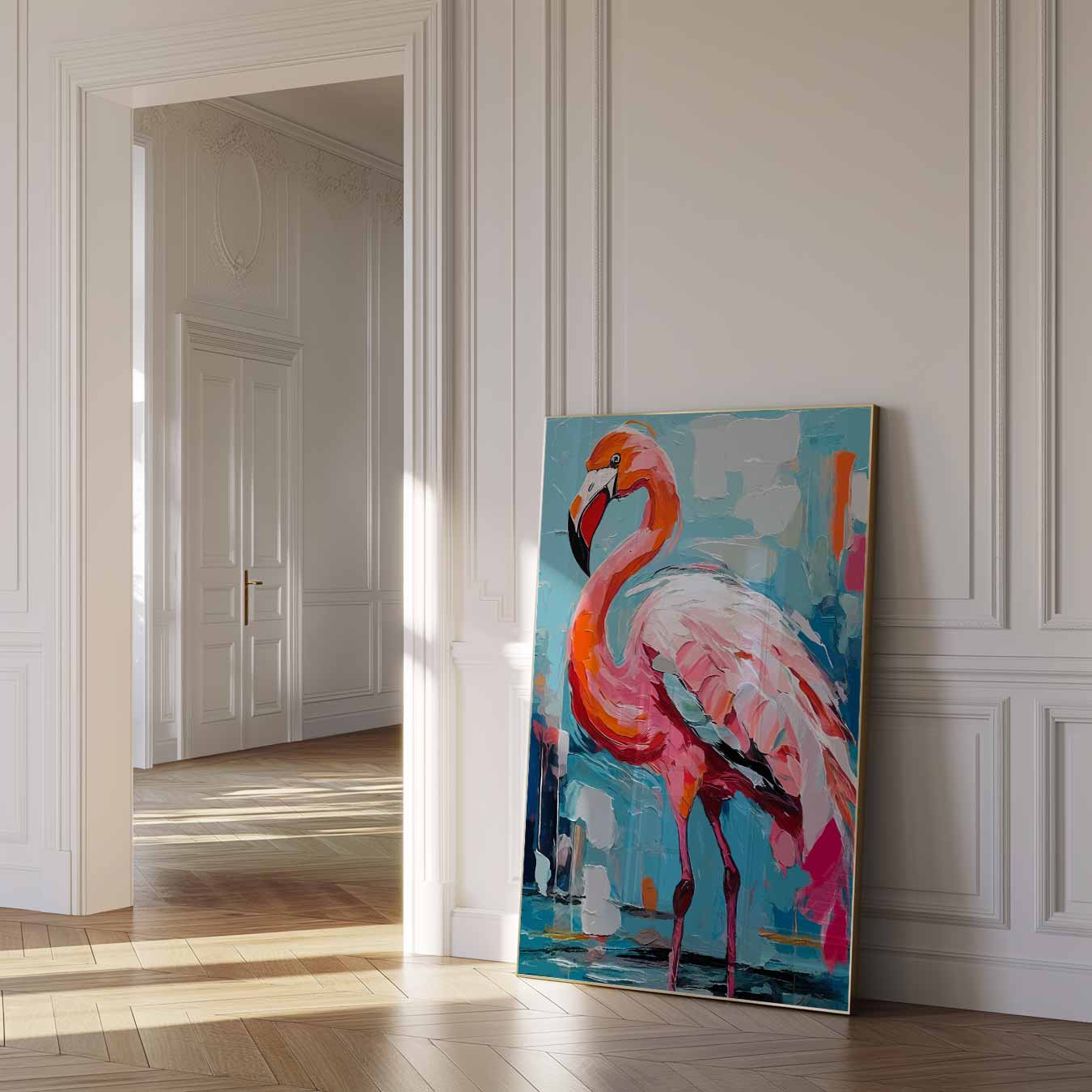Kleurrijke Flamingo Wanddecoratie Poster-WallArtistic