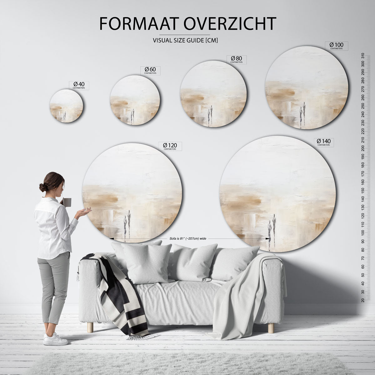 Twee figuren in landschap Muurcirkel