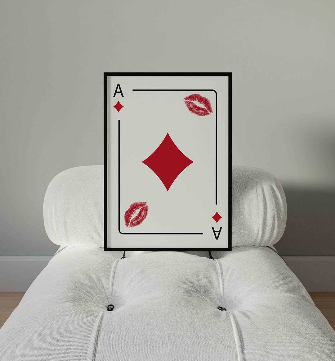 Kaart met lipafdrukken Poster