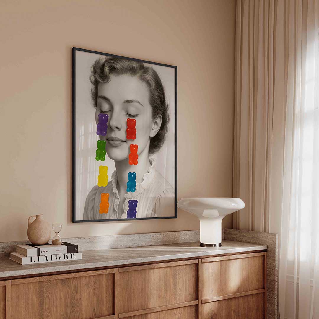 Portret met kleurrijke beren Poster