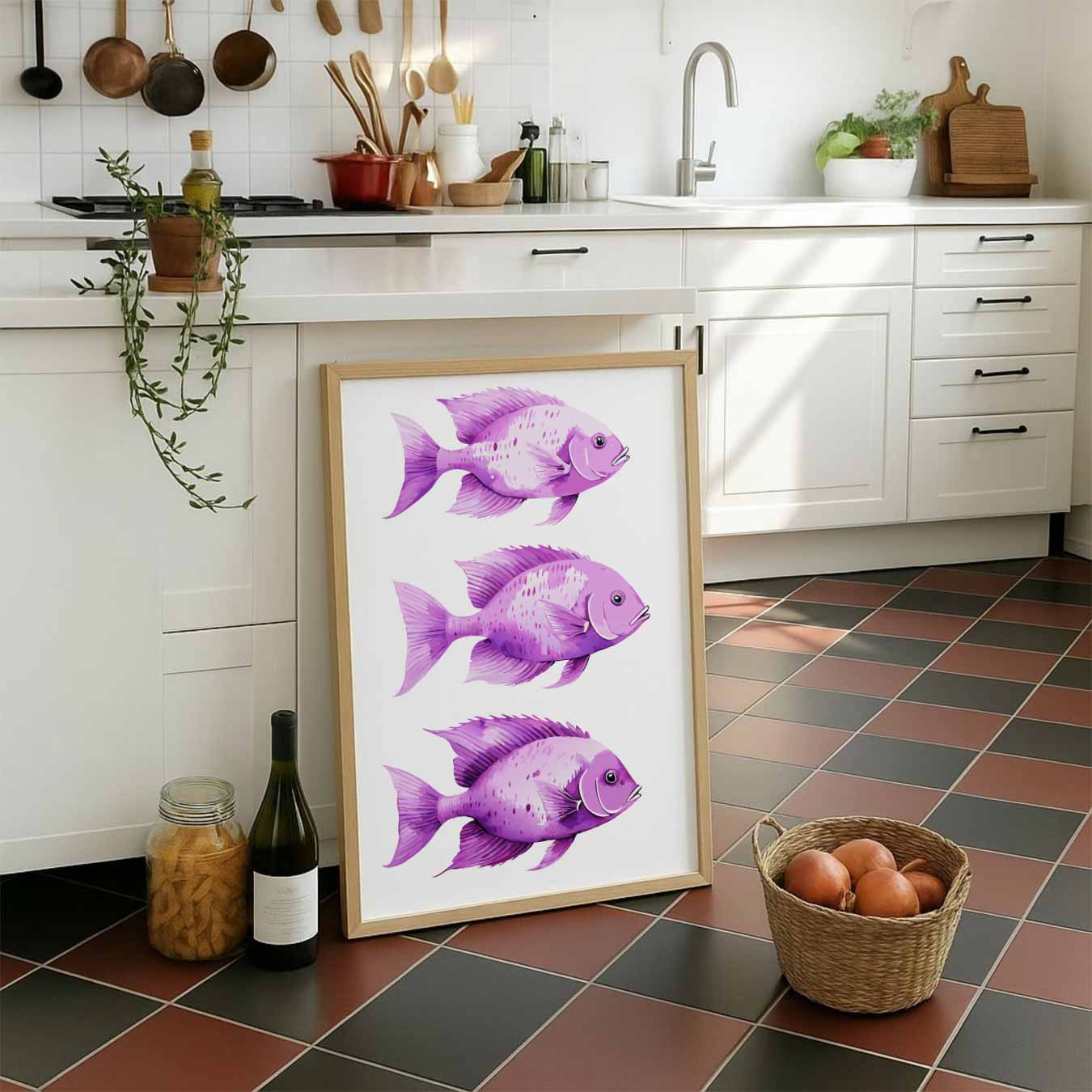Paarse Vissen Wandkunst Poster-WallArtistic