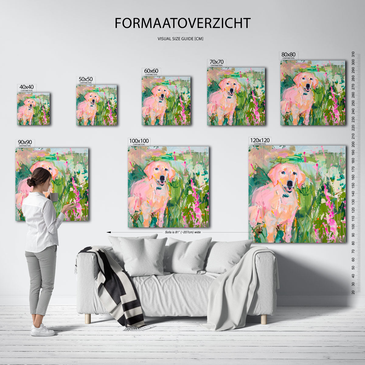 Hond in kleurrijke natuur Poster