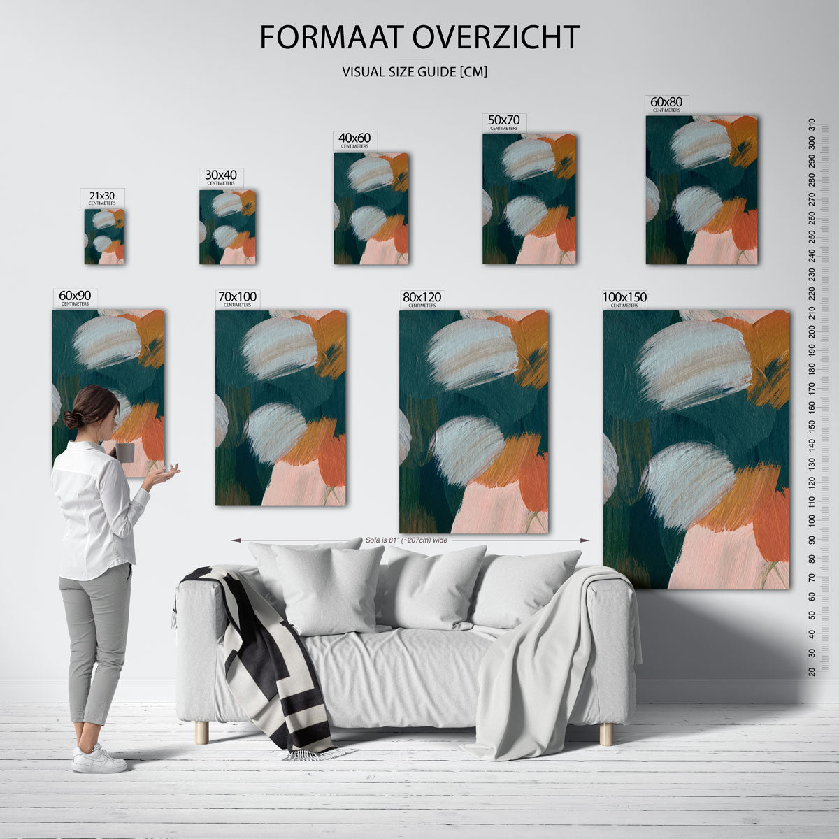Abstracte penseelstreken Poster