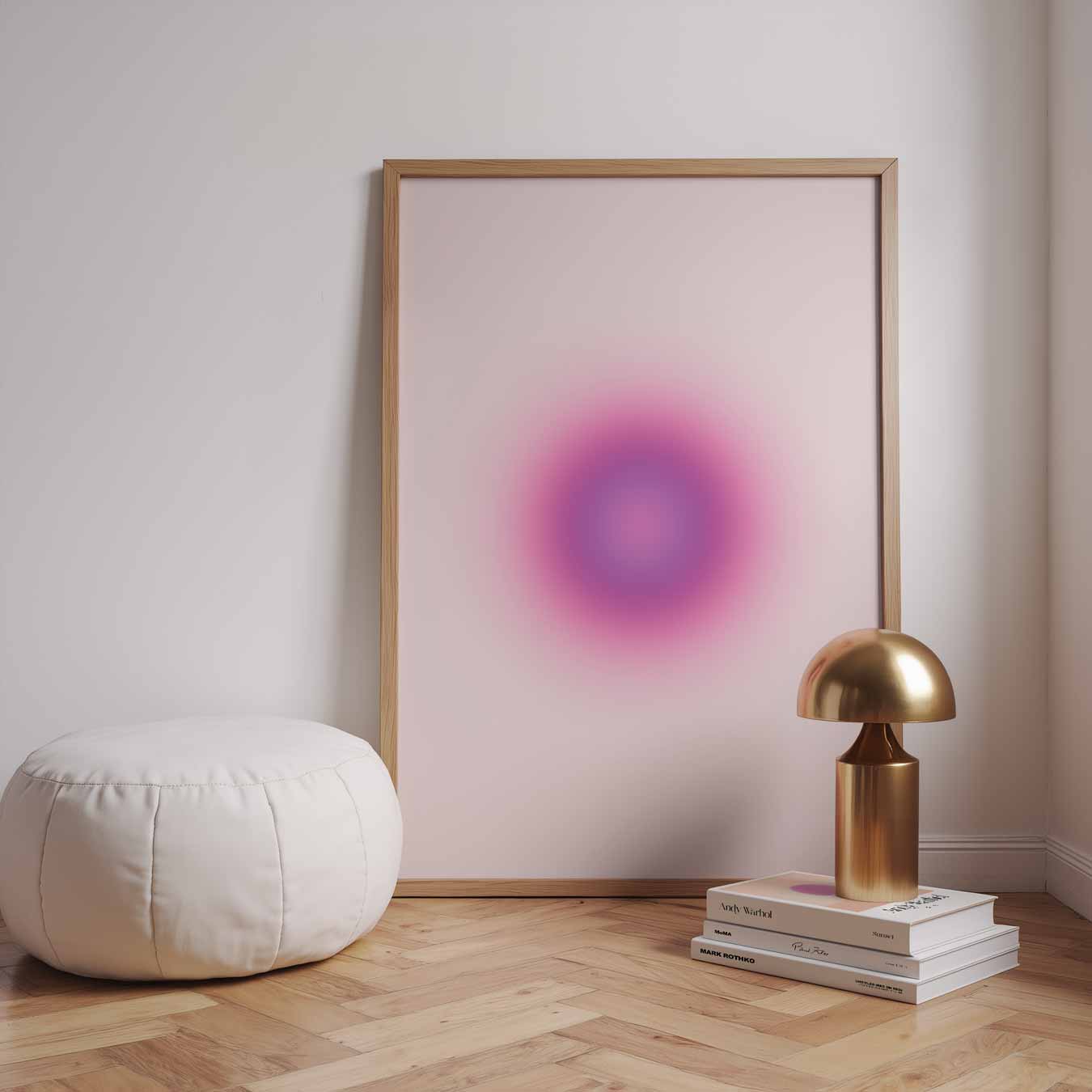 Roze Aquarel Cirkel Poster-WallArtistic