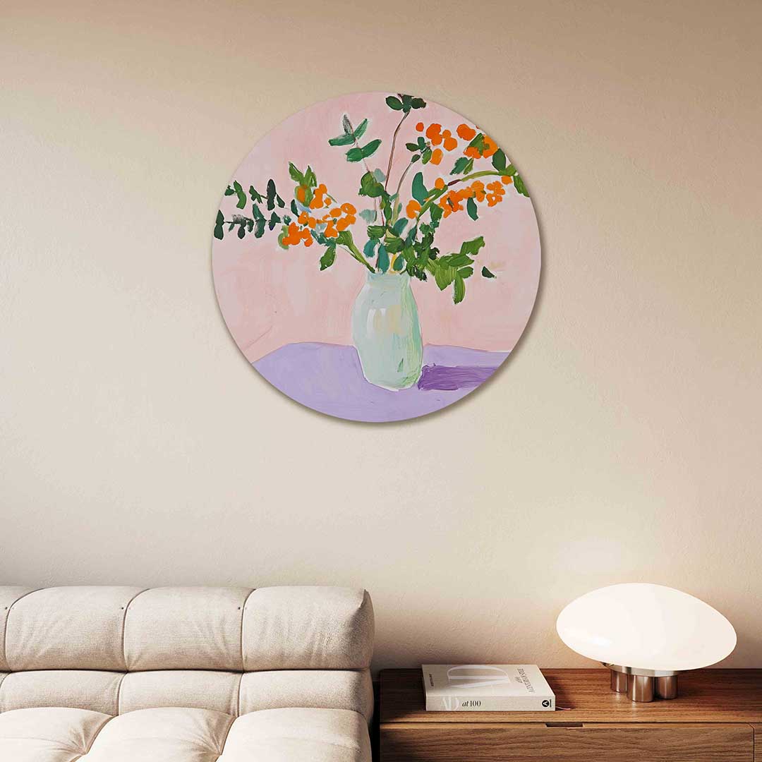 Bloemen in vaas Muurcirkel