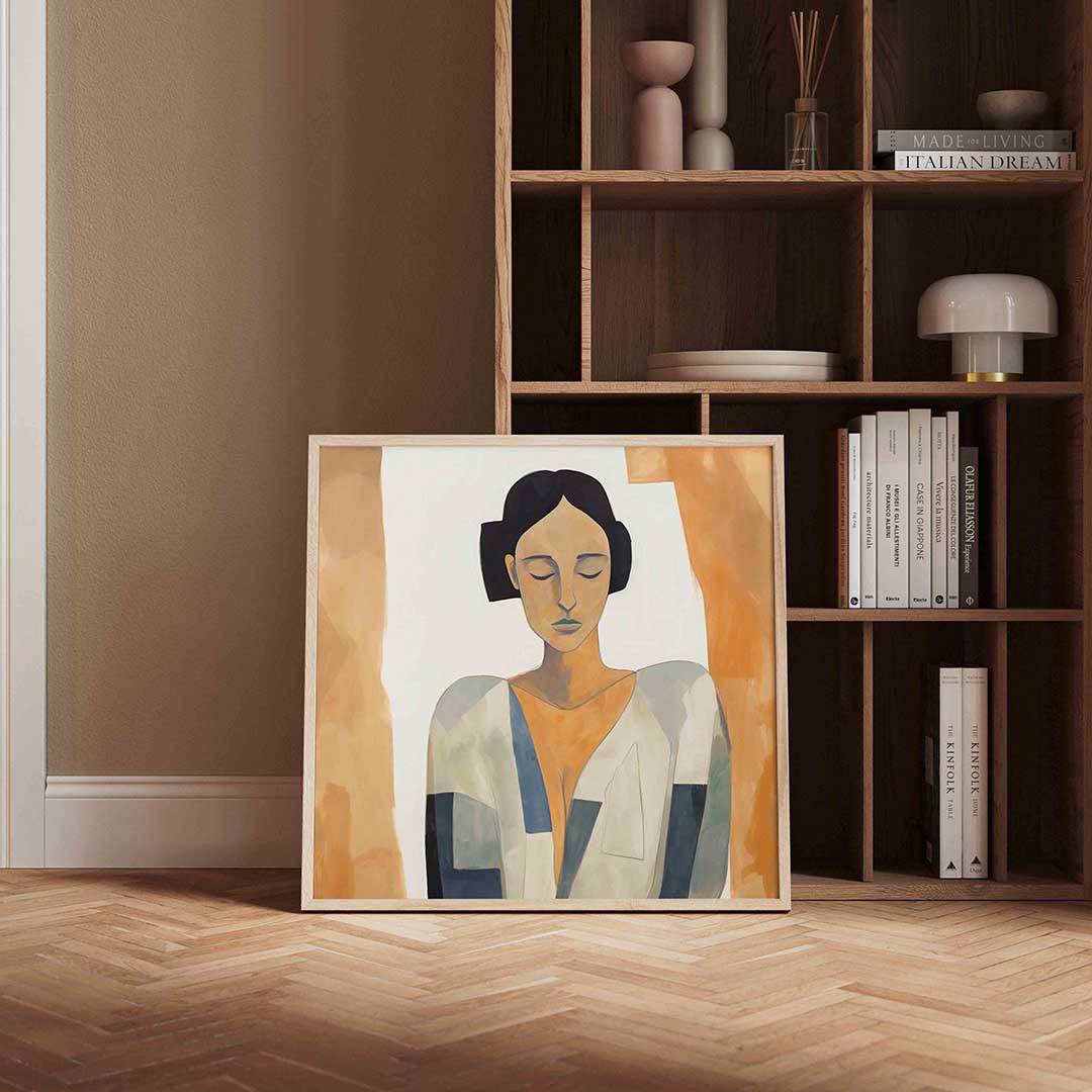 Vrouw met gesloten ogen Poster