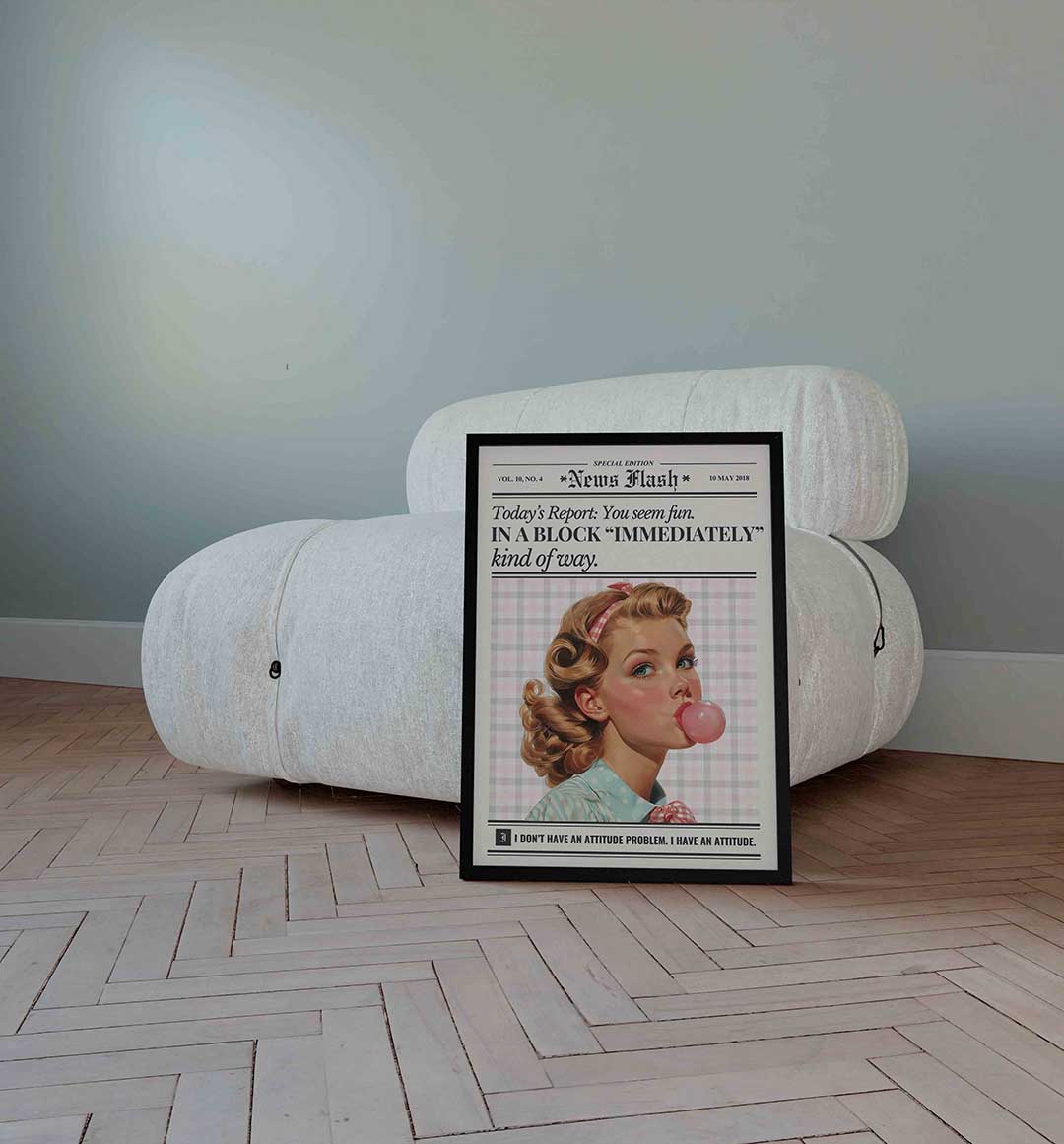 Meisje met kauwgombel Poster