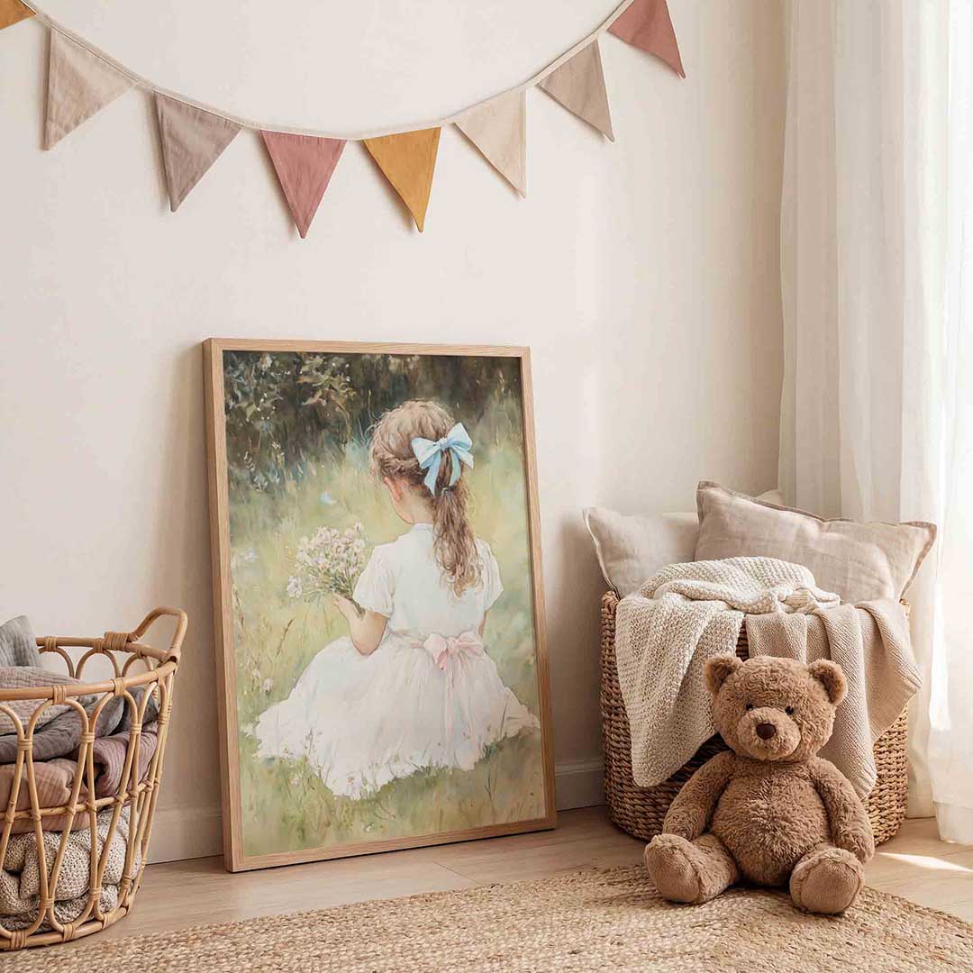 Meisje met bloemen Poster
