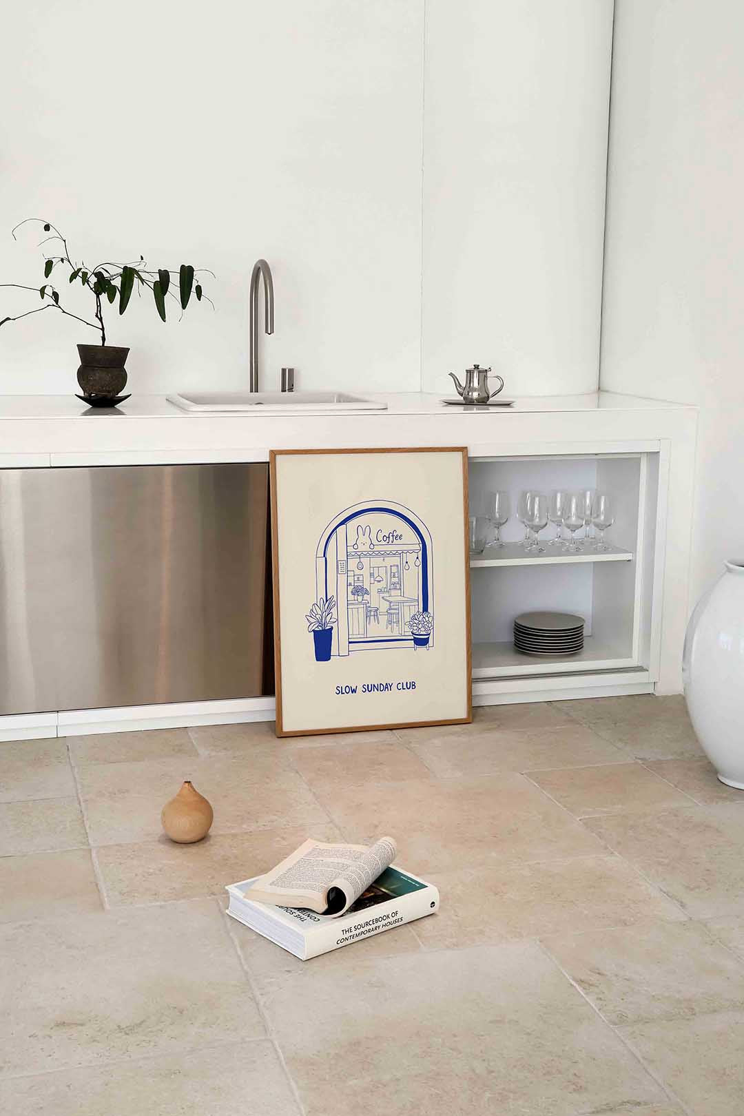 Koffiehuis illustratie Poster