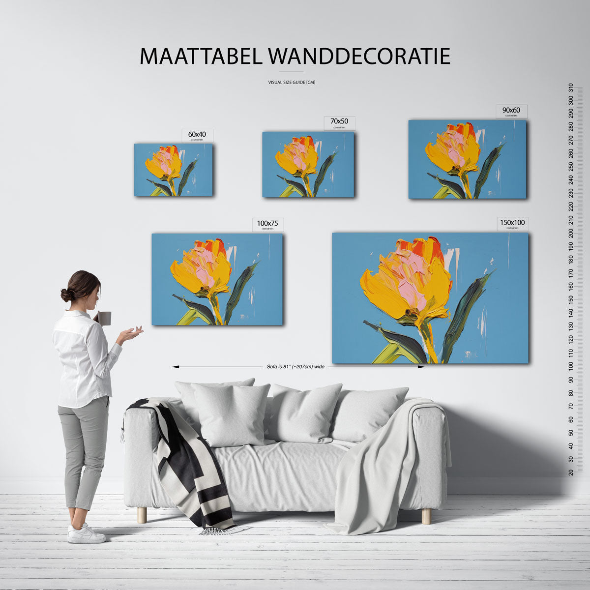 Expressieve bloem Kunstwerk