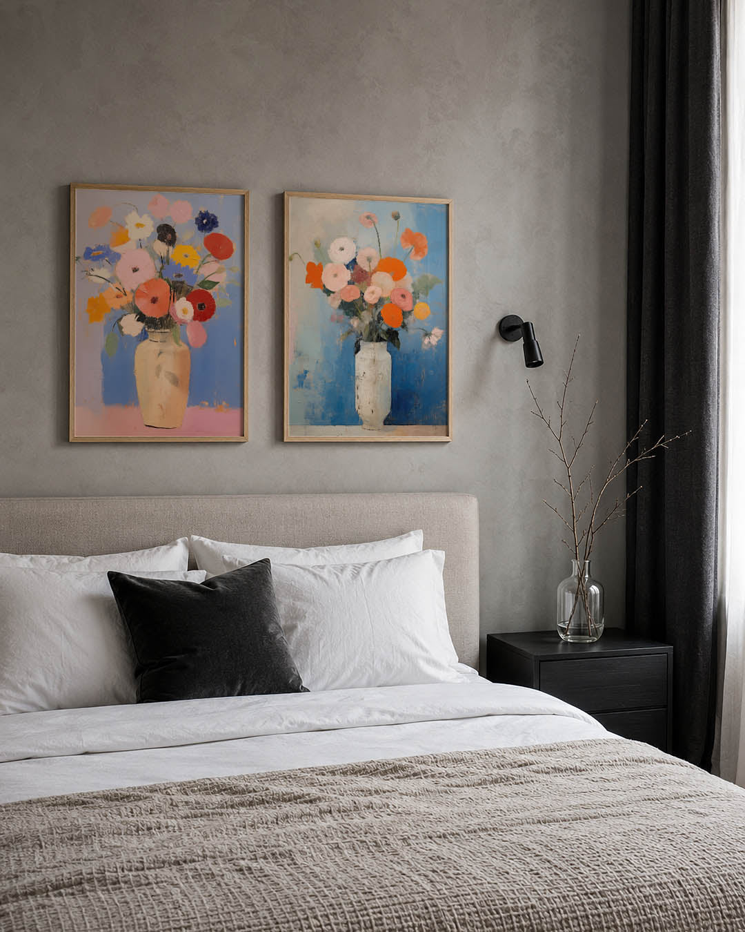 Bloemrijke kleurvlakken Posterset