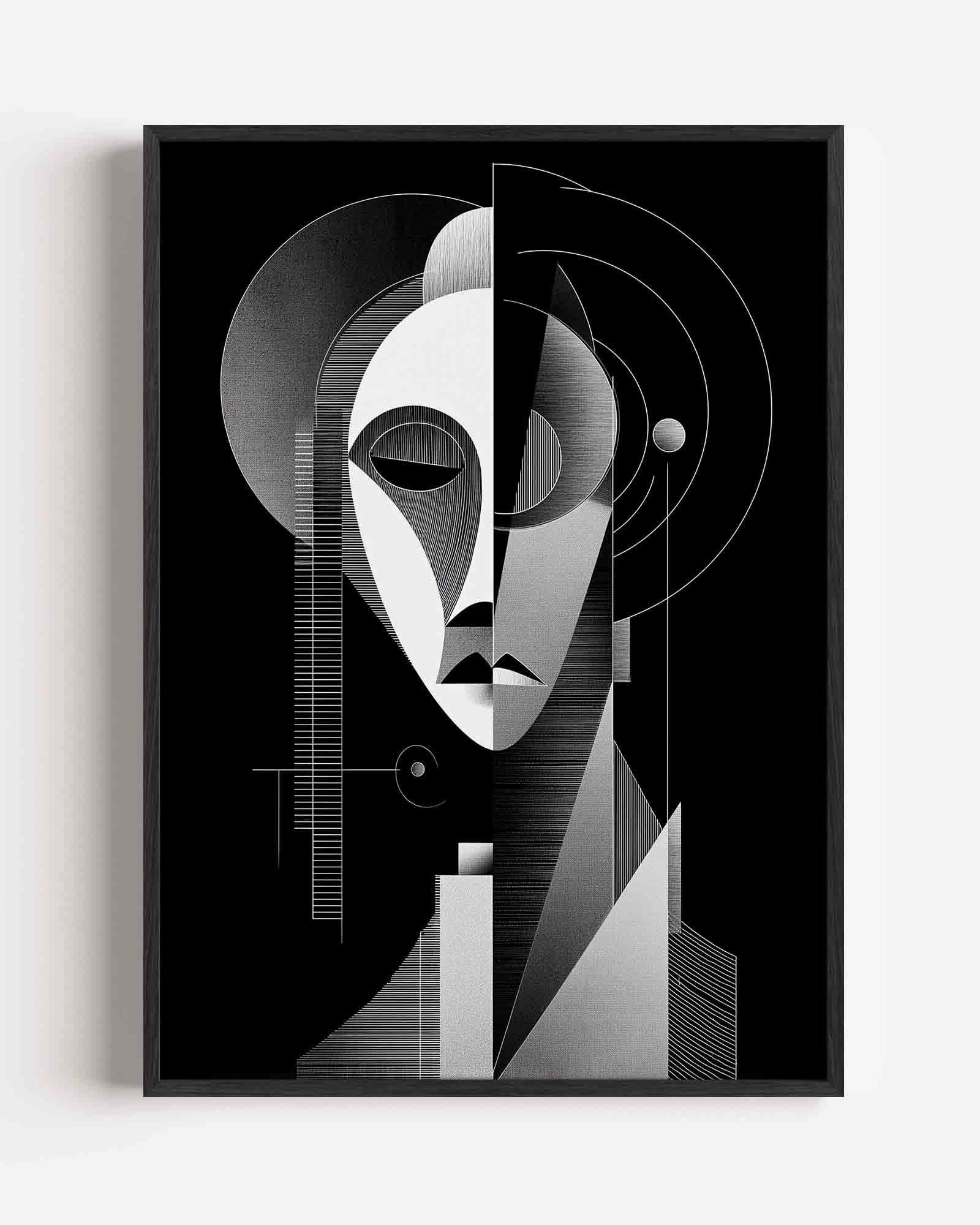 Abstracte gezichtsfiguur Poster