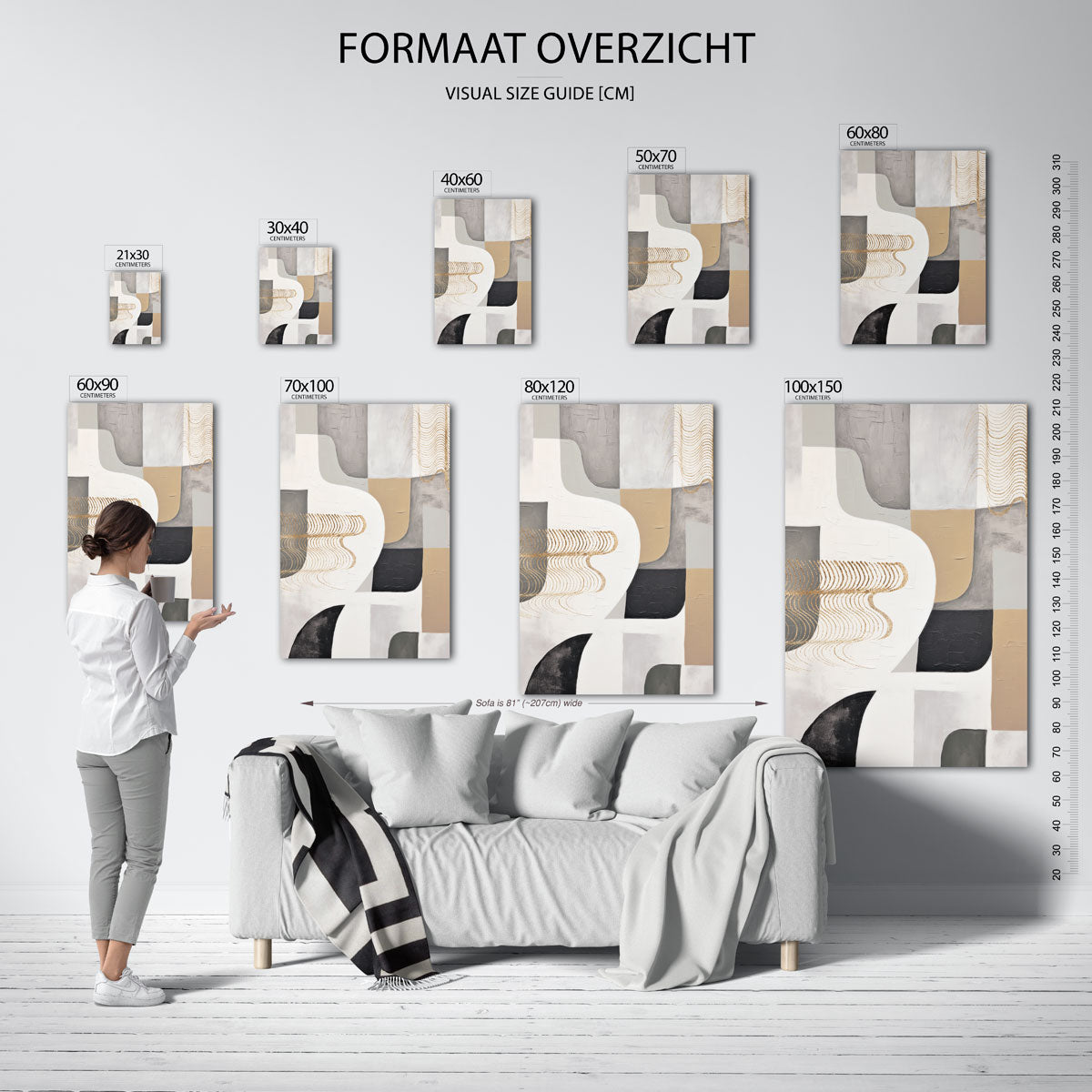 Abstracte vormen en lijnen Poster