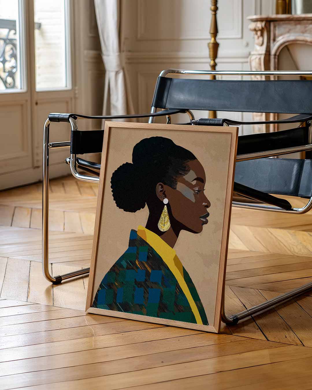 Stijlvolle Silhouet Met Gouden Accenten Poster-WallArtistic