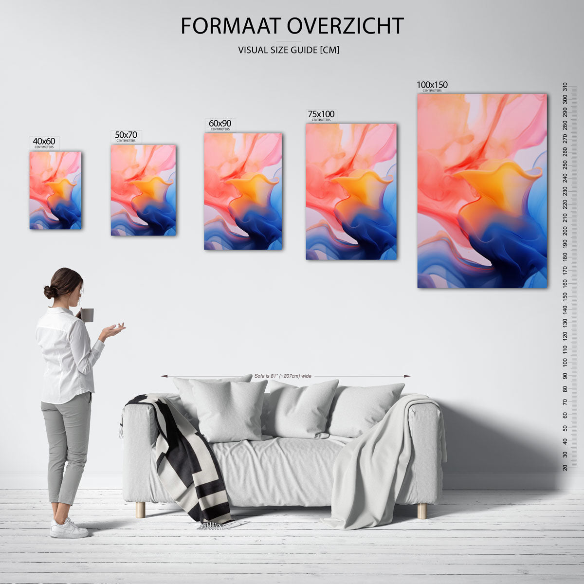 Vloeiende kleuren Kunstwerk