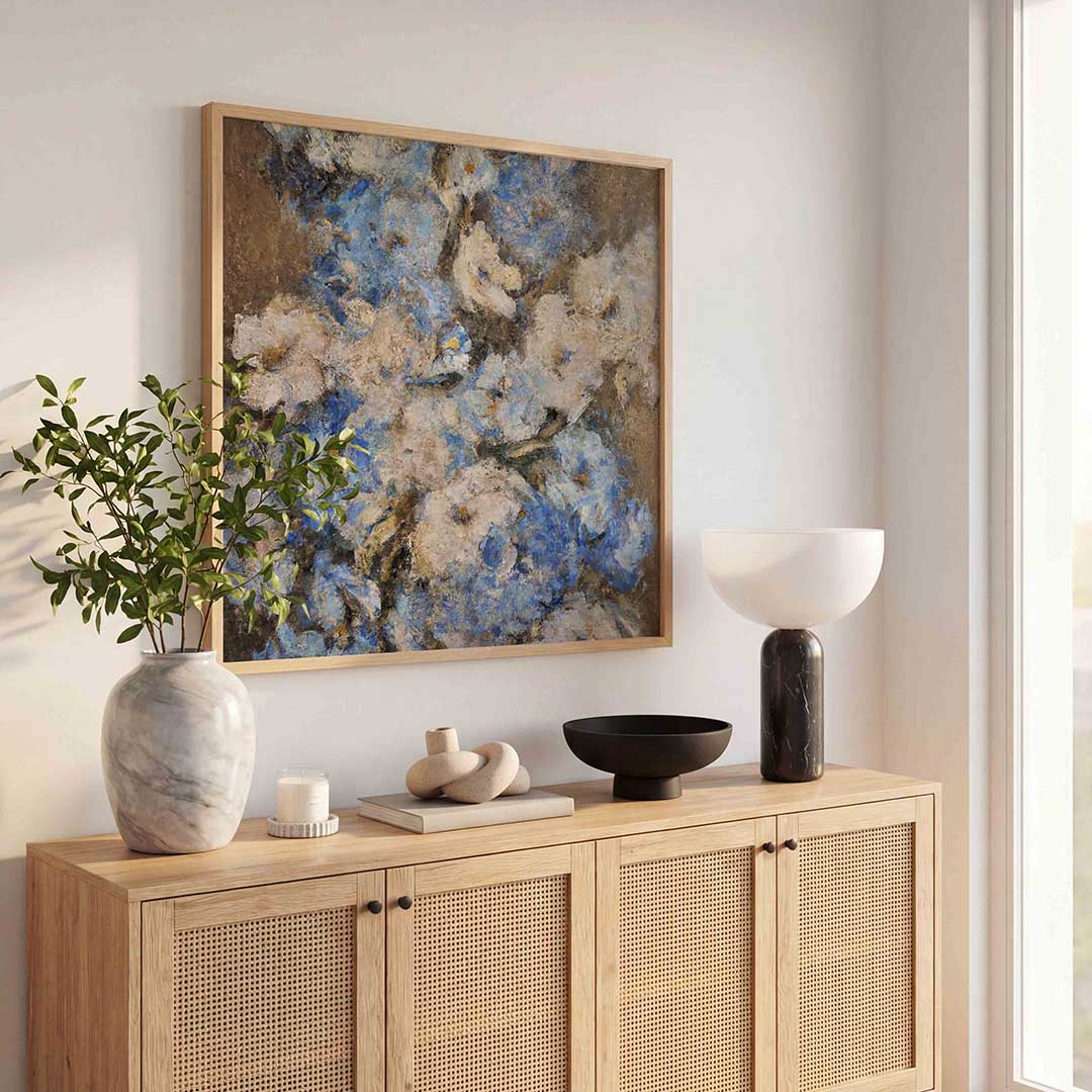 Blauwe bloemen Poster