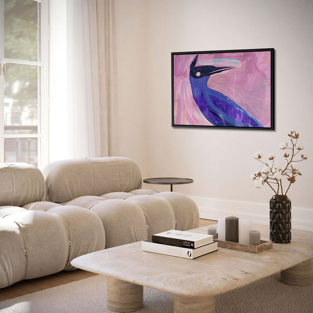 Vogelsilhouet in kleur Kunstwerk