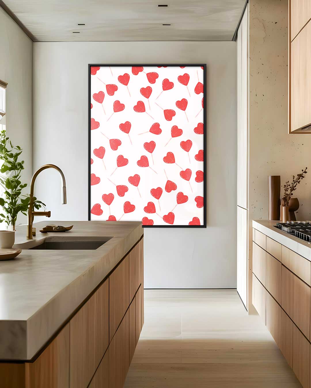 Hartvormige Lollypatroon Kunstwerk-canvas-dibond-plexiglas-wanddecoratie-WallArtistic