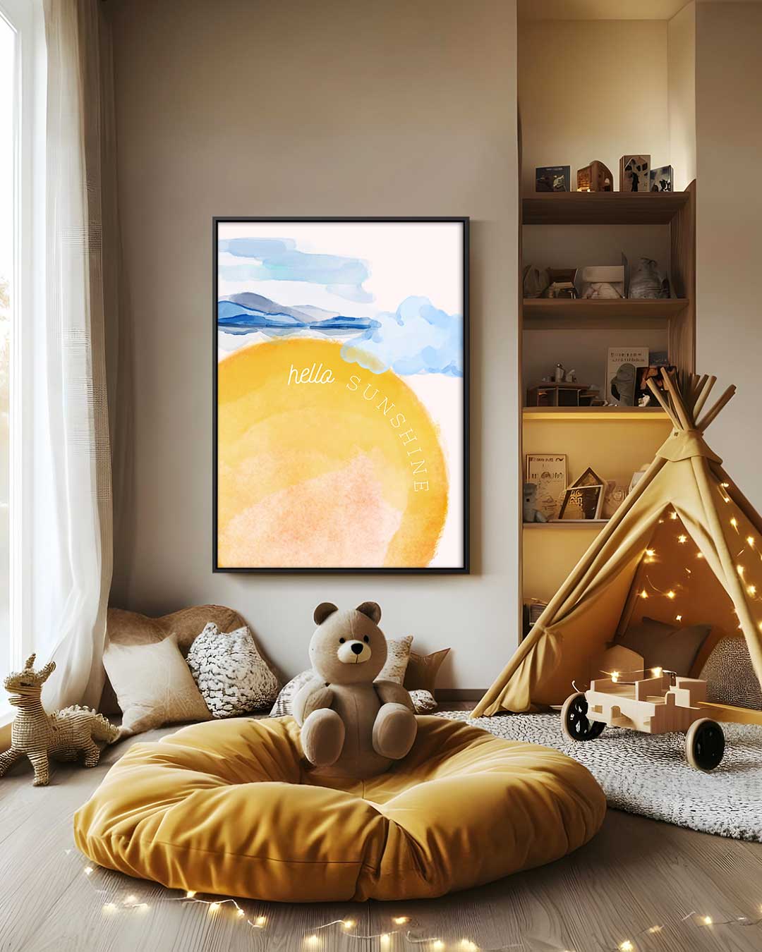 Zonneschijn Groet Kunstwerk-canvas-dibond-plexiglas-wanddecoratie-WallArtistic