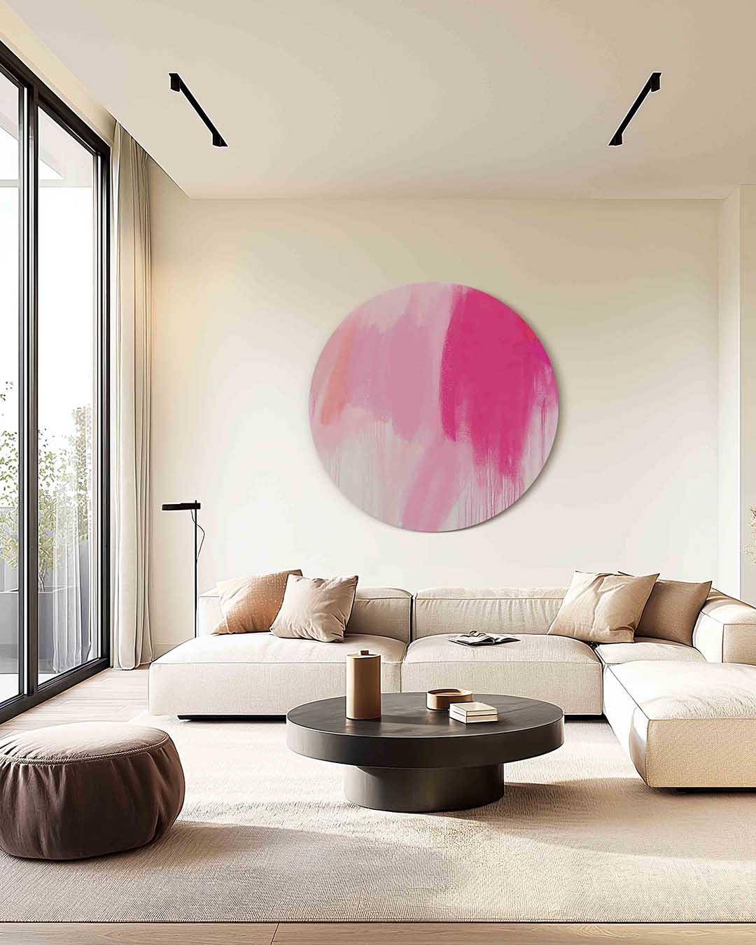 Roze tinten Muurcirkel