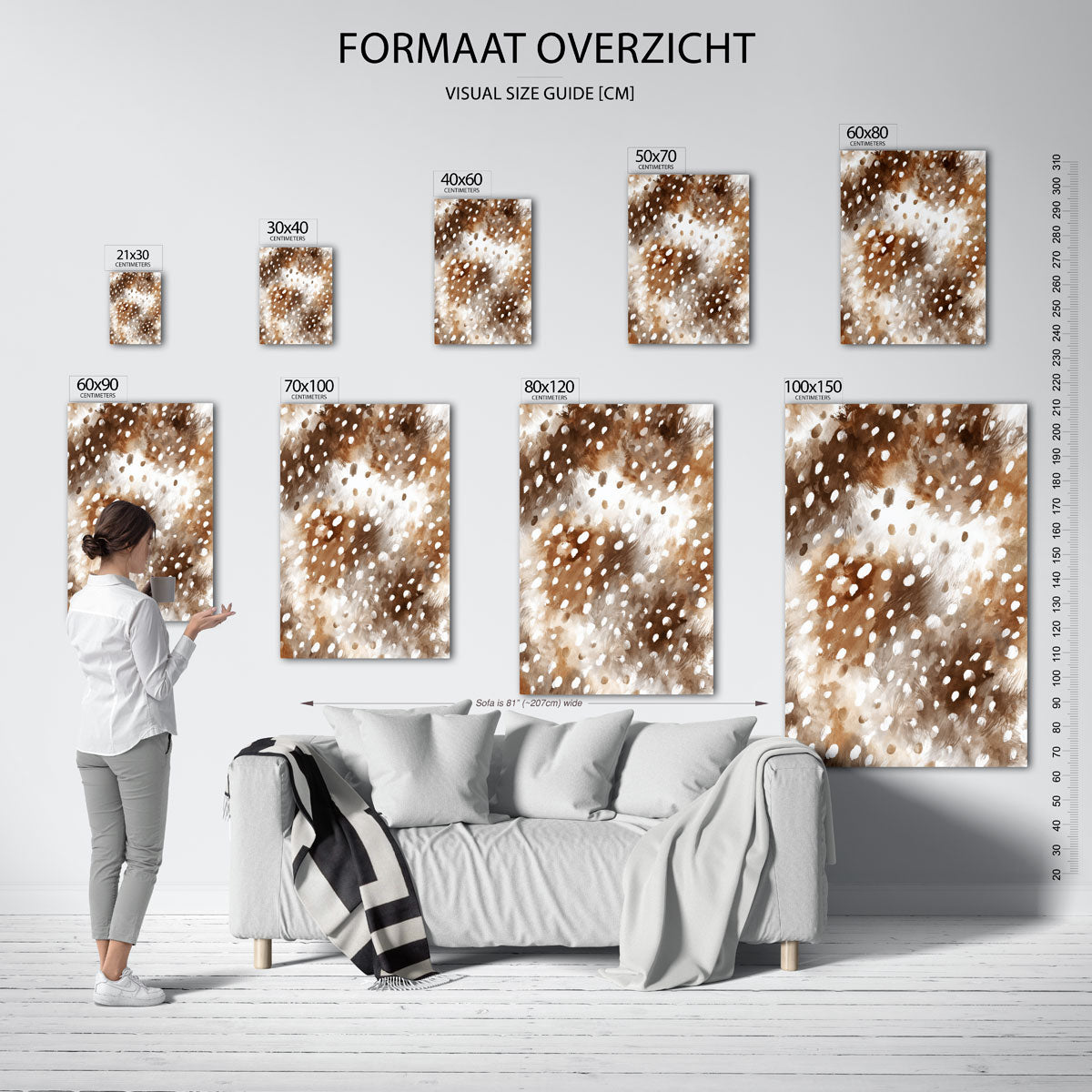 Bruine vlekken en stippen Poster