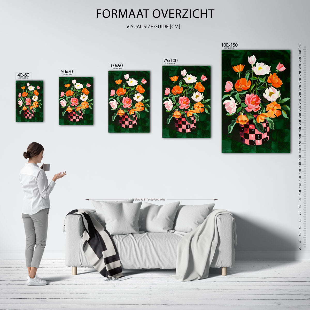 Bloemen in vaas Kunstwerk
