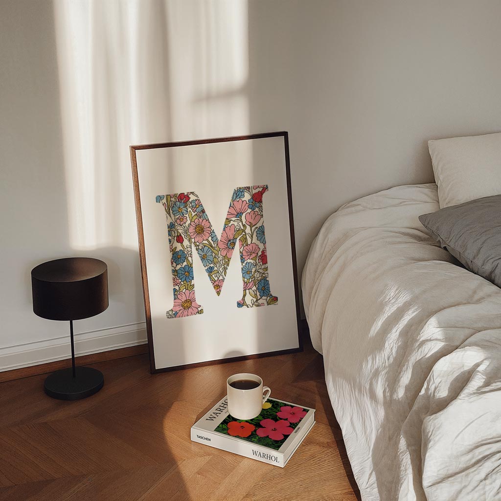 Bloemrijke M Monogram Poster-WallArtistic