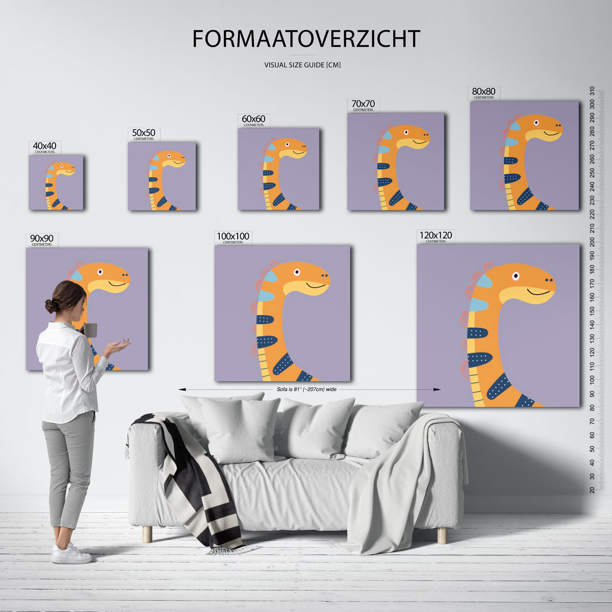 Oranje dinosaurus Poster