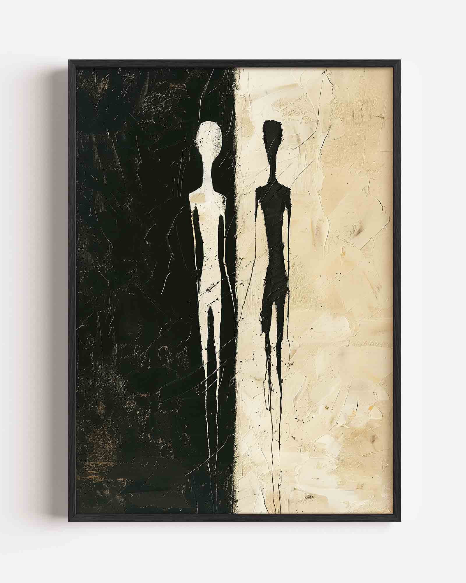 Twee figuren in contrast Poster