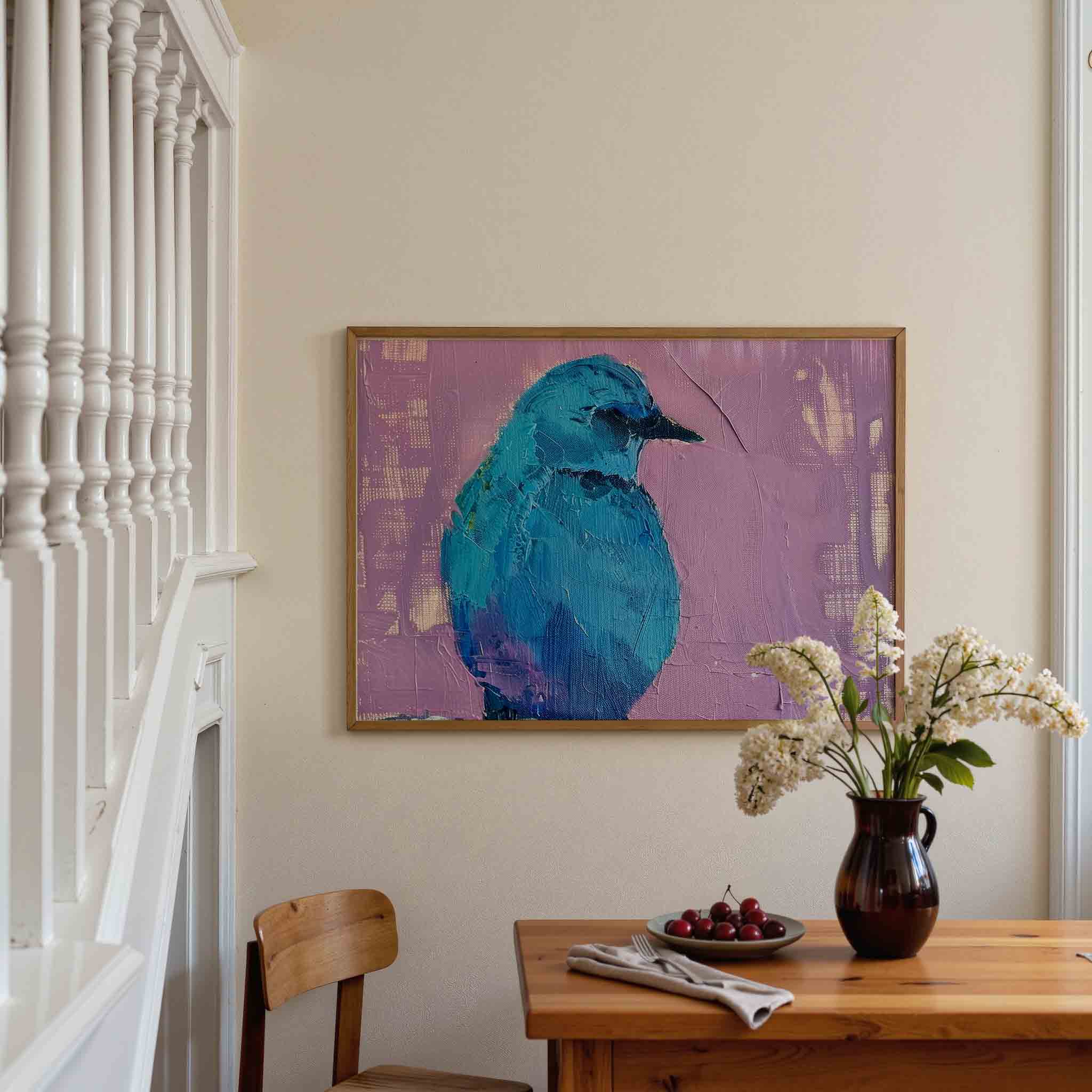 Blauwe vogel Poster