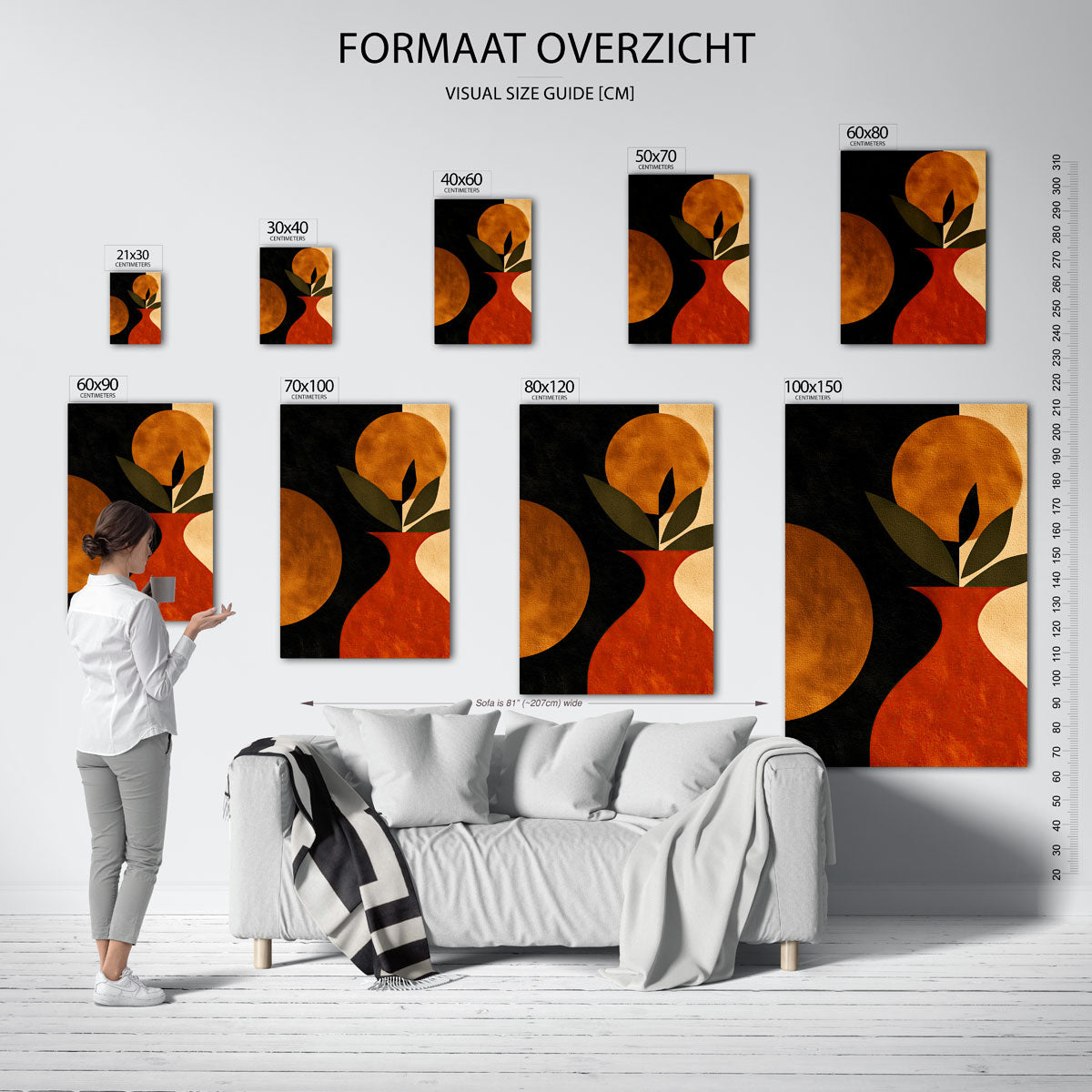 Vaas met bladeren Poster