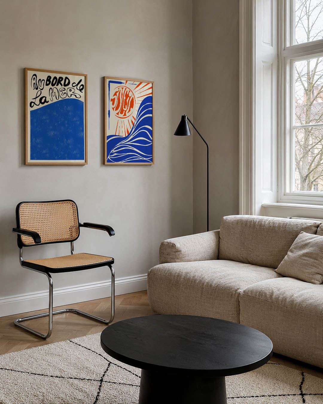 Golvend blauw Posterset