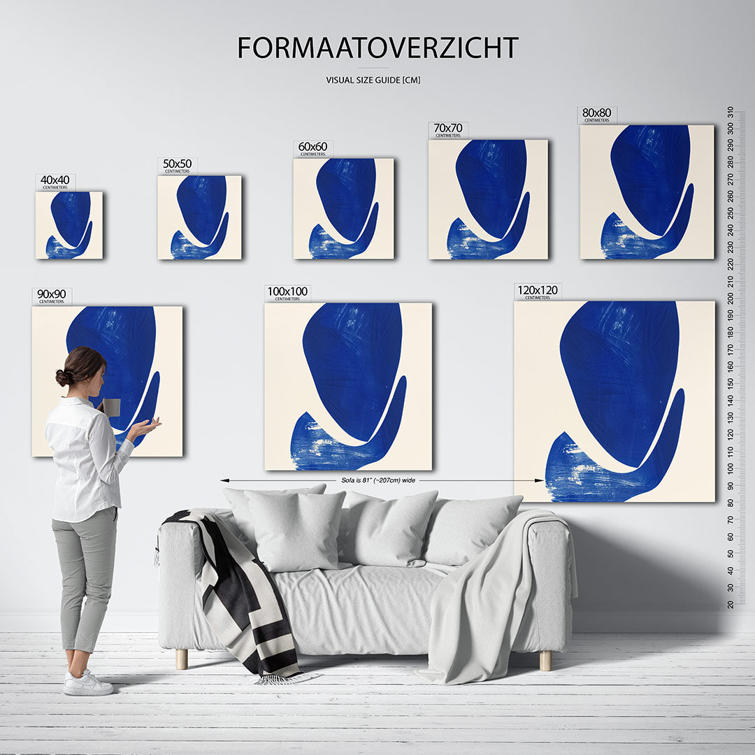 Organische blauwe vormen Kunstwerk