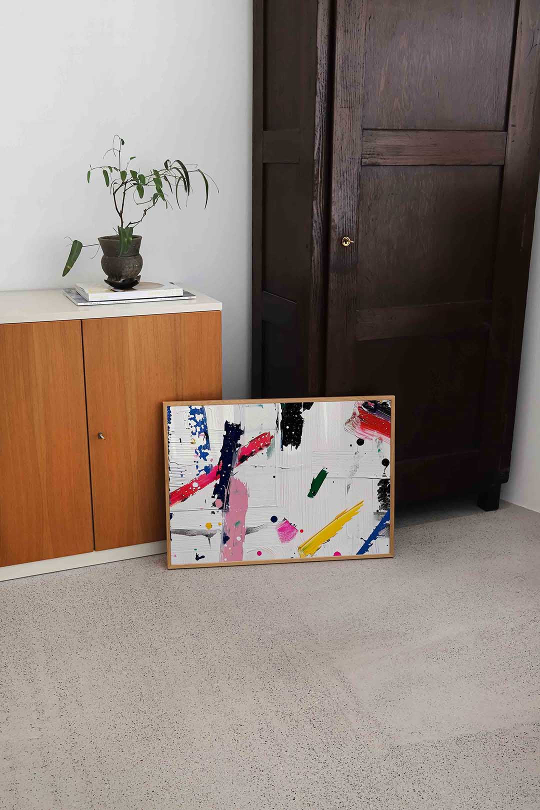 Abstracte penseelstreken Poster