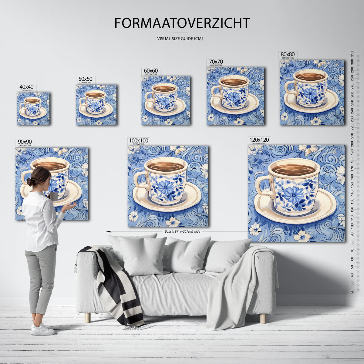 Bloemmotief kopje Poster