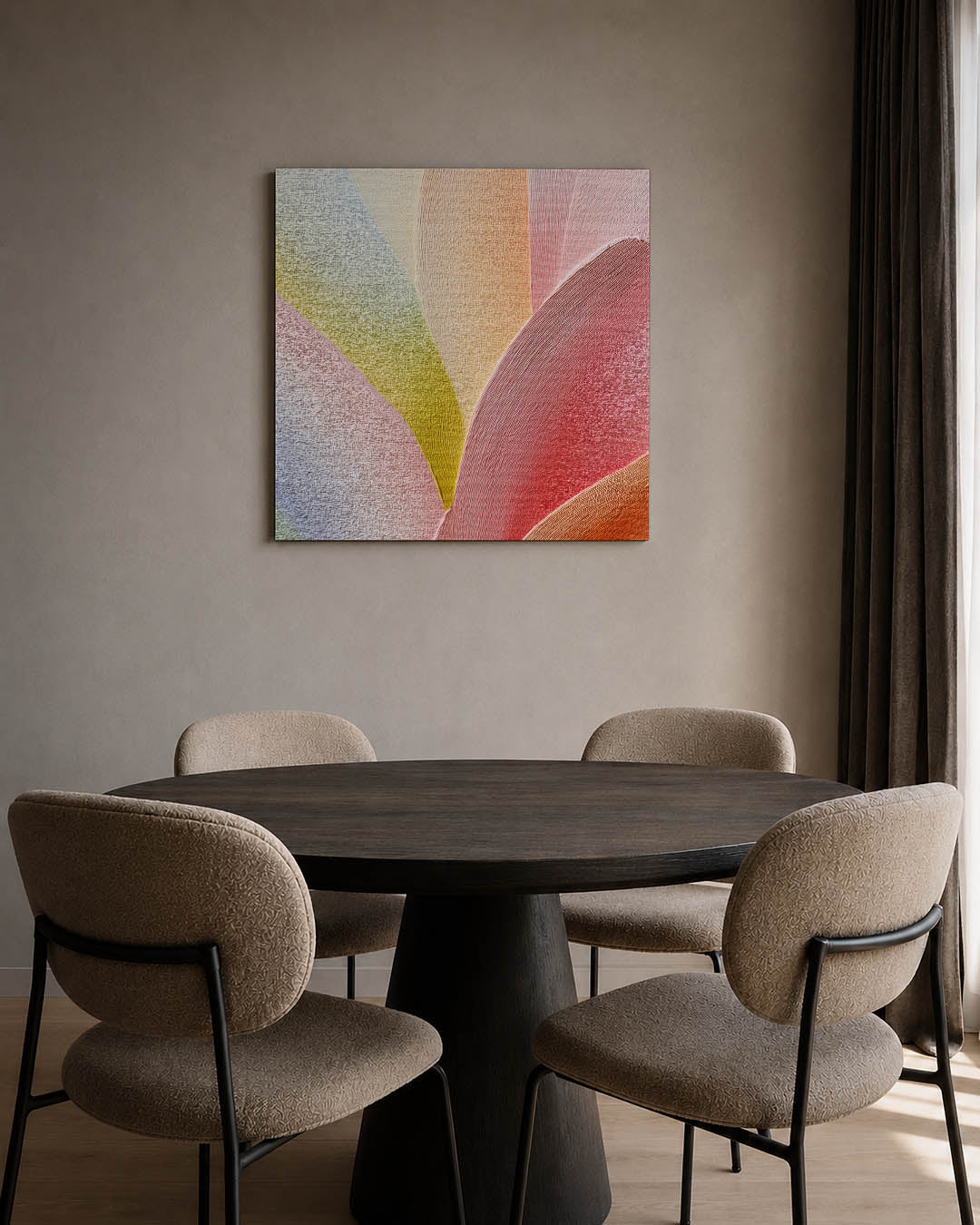 Vloeiende kleurencompositie Kunstwerk