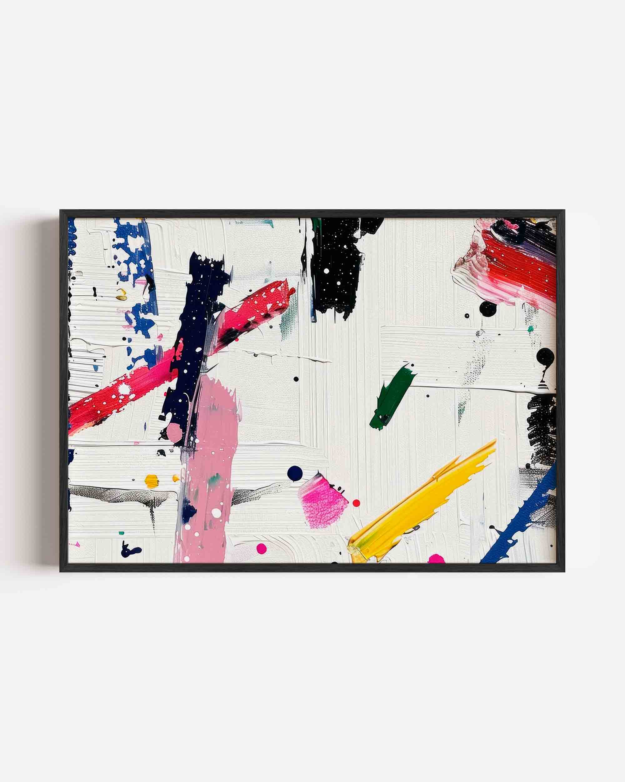 Abstracte penseelstreken Poster