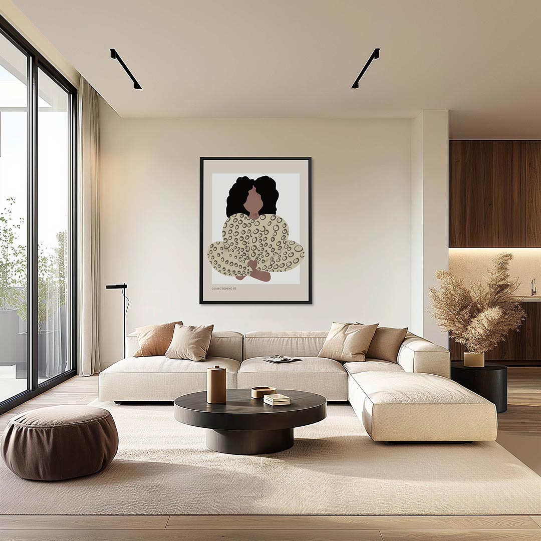 Gestileerde vrouwenzitting Kunstwerk