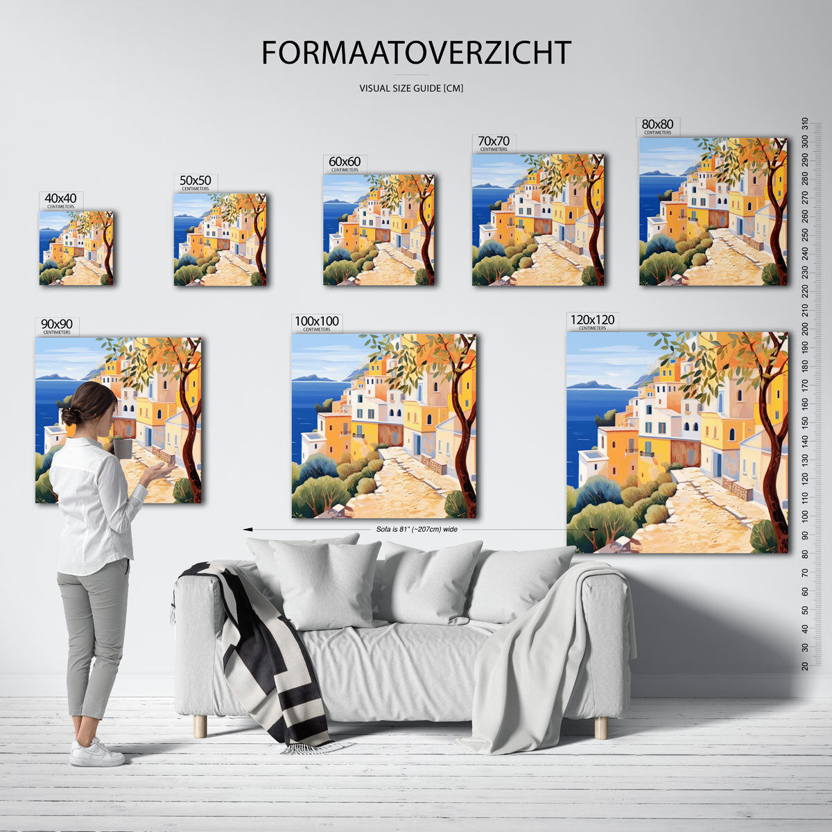 Mediterrane huizen aan zee Poster