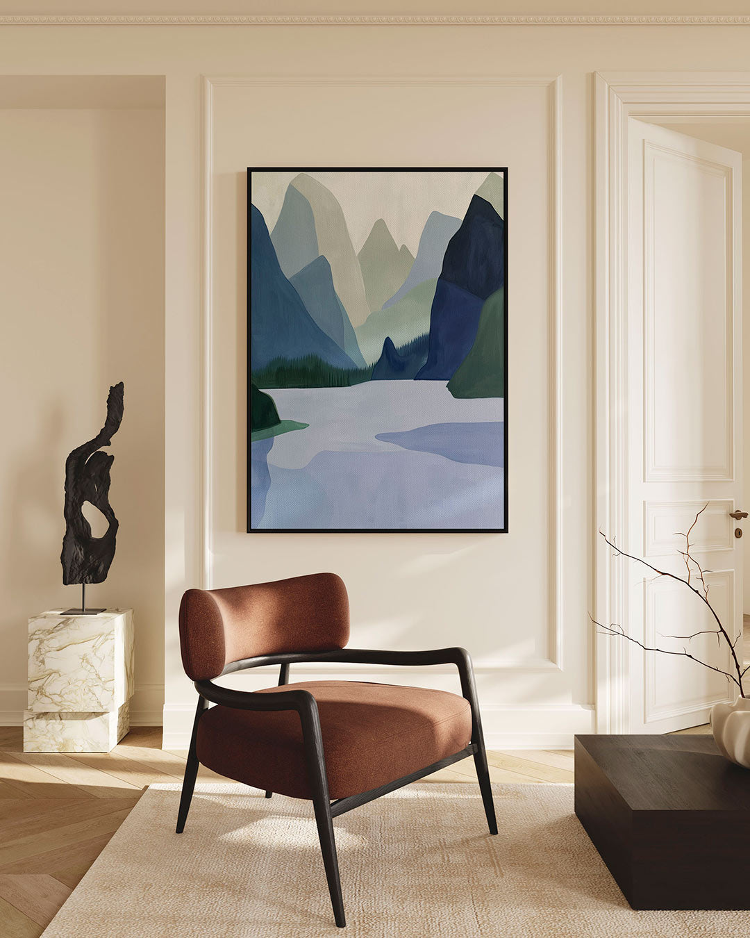 Serene berglandschap Kunstwerk