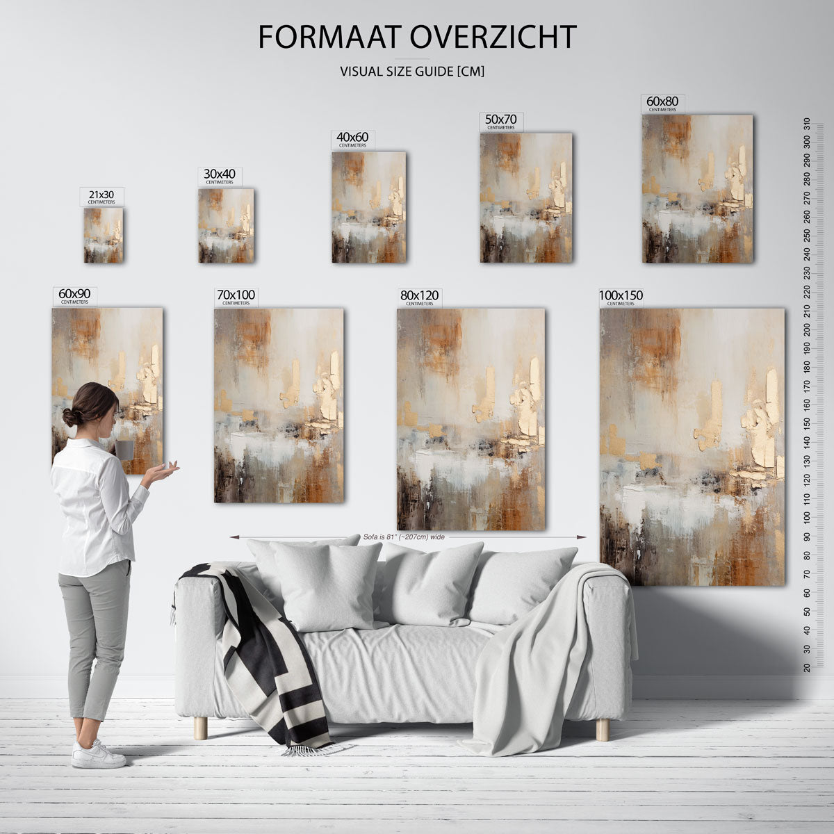 Abstracte beige en bruine textuur Poster
