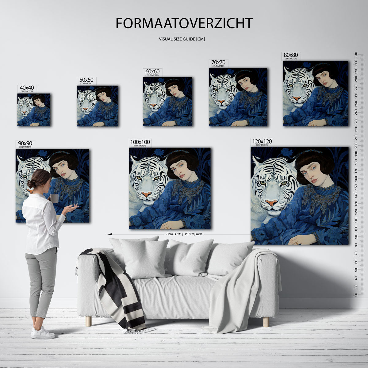 Vrouw met witte tijger Poster