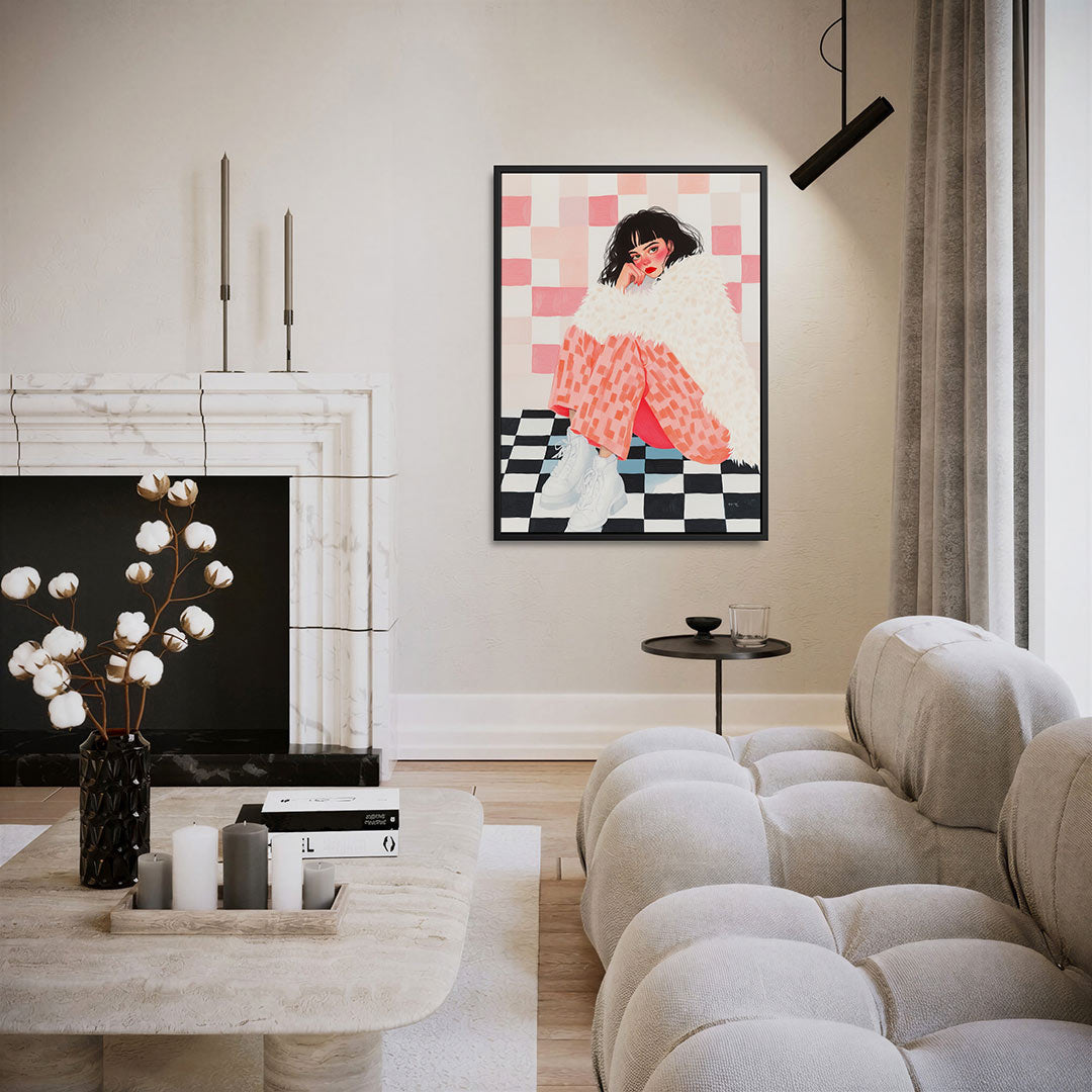 Vrouw in patroon Kunstwerk