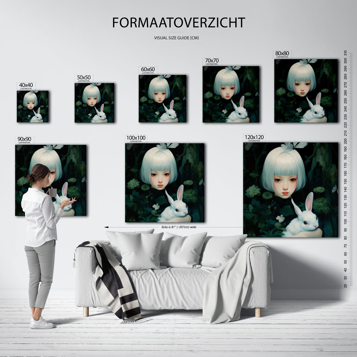 Meisje met konijn Poster