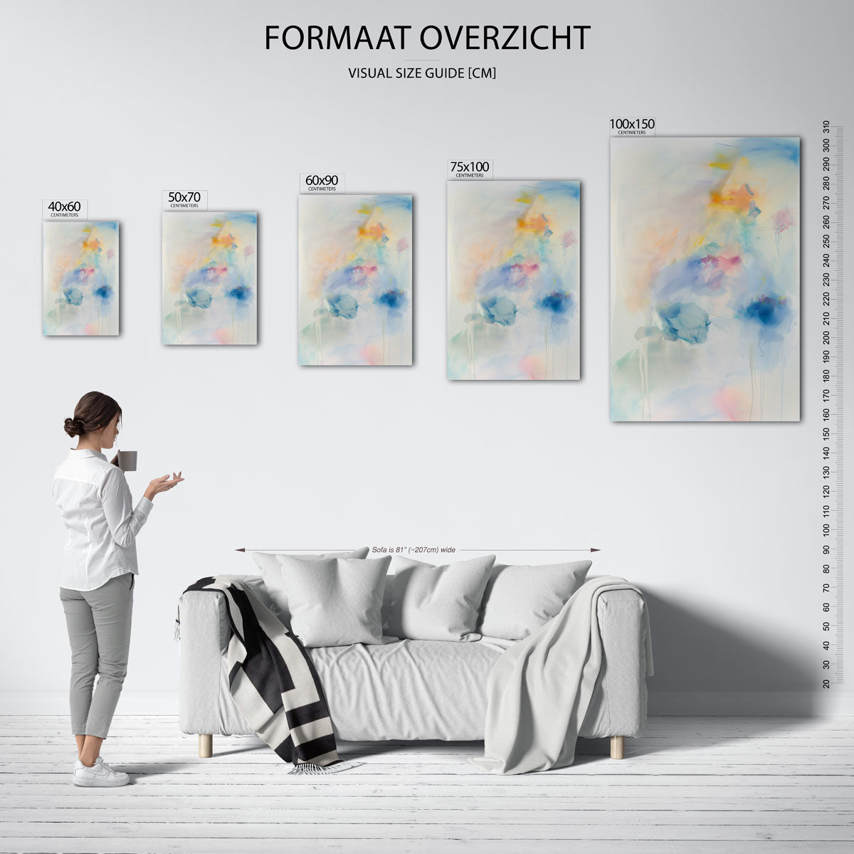 Vloeiende kleurencompositie Kunstwerk