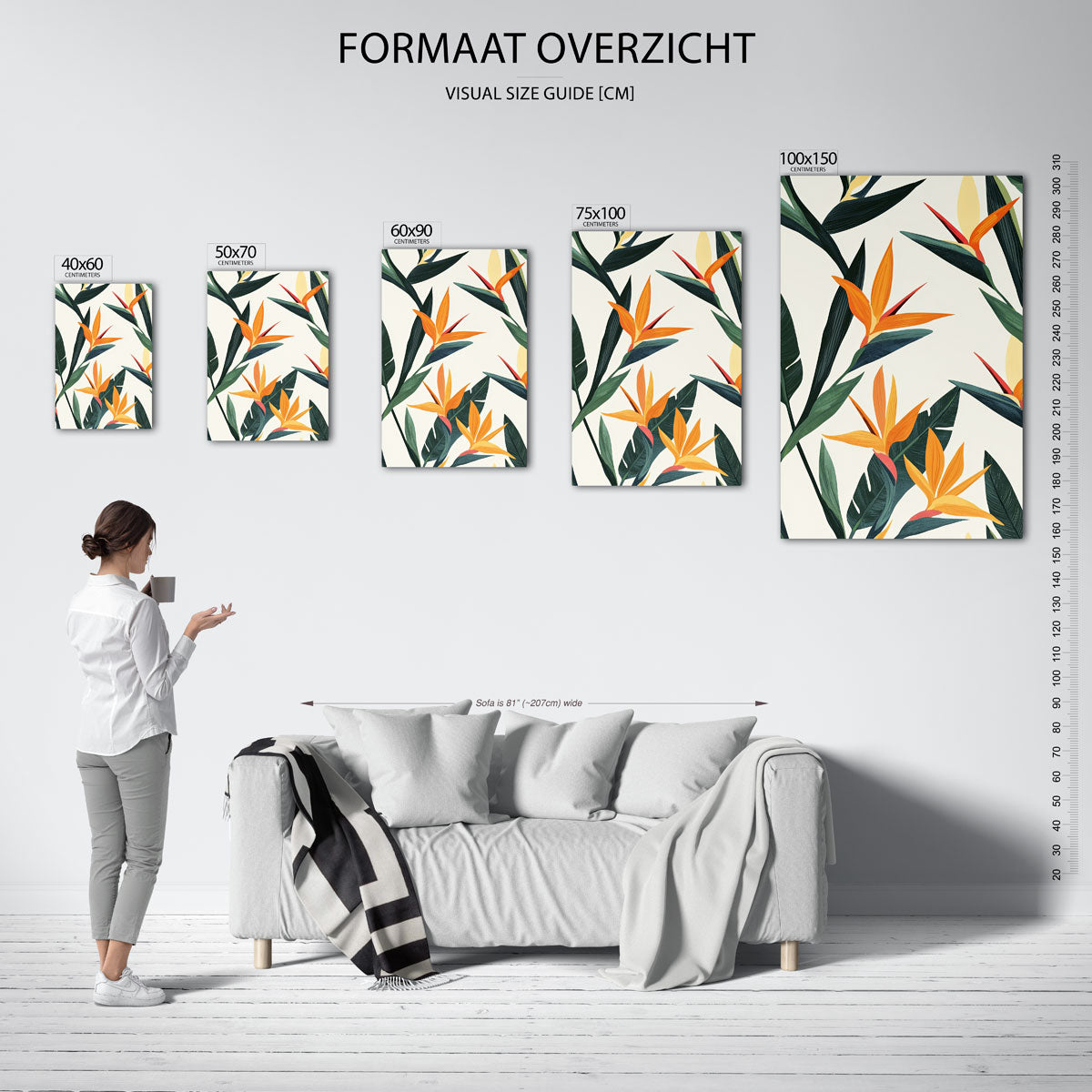 Tropische bloemen Kunstwerk