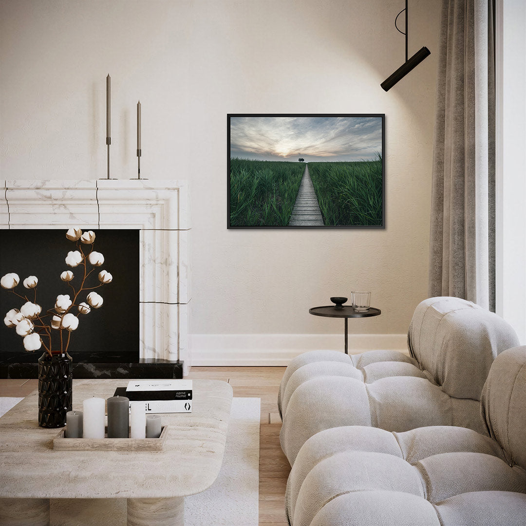 Rustige landschapspad Kunstwerk